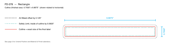 Rectangle label FD-378 dieline