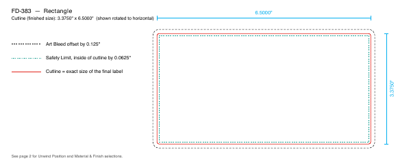 Rectangle label FD-383 dieline