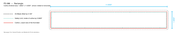 Rectangle label FD-386 dieline