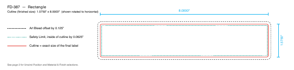 Rectangle label FD-387 dieline
