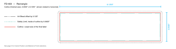 Rectangle label FD-403 dieline