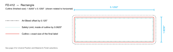 Rectangle label FD-412 dieline