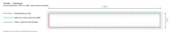 Rectangle label FD-426 dieline