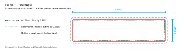 Rectangle label FD-43 dieline
