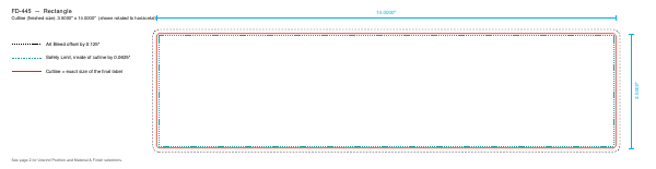 Rectangle label FD-445 dieline
