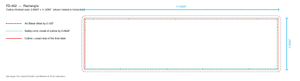 Rectangle label FD-452 dieline