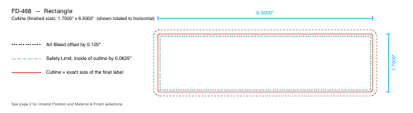 Rectangle label FD-468 dieline
