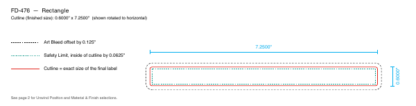Rectangle label FD-476 dieline