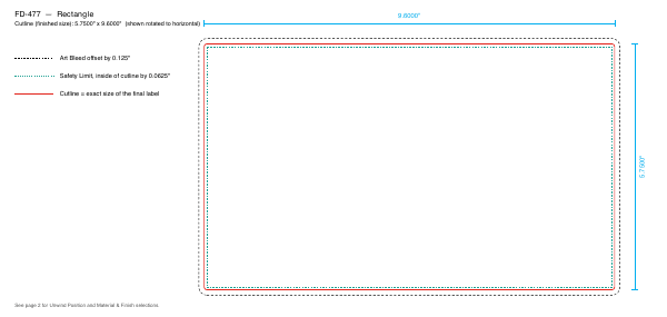 Rectangle label FD-477 dieline