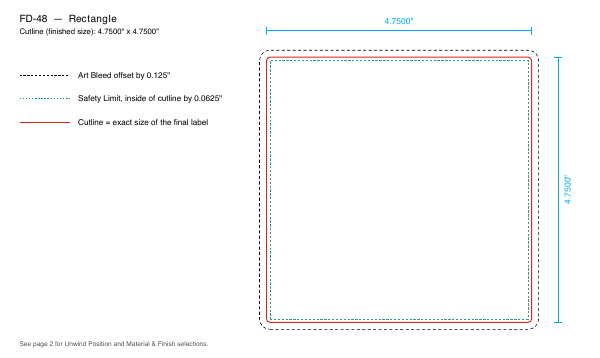 Rectangle label FD-48 dieline