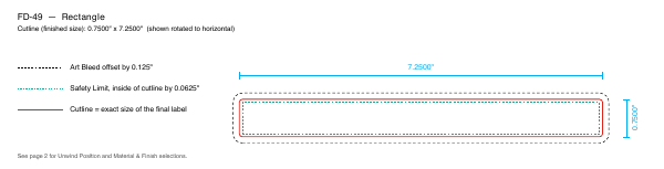 Rectangle label FD-49 dieline