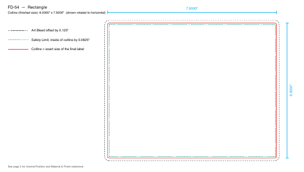 Rectangle label FD-54 dieline