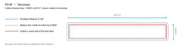 Rectangle label FD-56 dieline