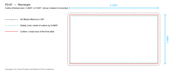 Rectangle label FD-67 dieline
