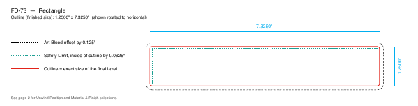 Rectangle label FD-73 dieline
