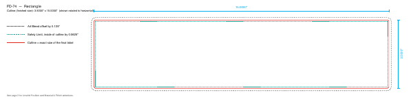 Rectangle label FD-74 dieline