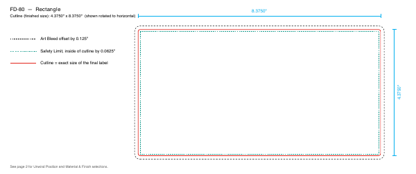Rectangle label FD-80 dieline