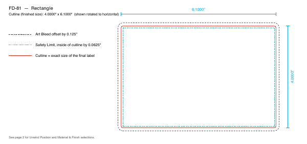 Rectangle label FD-81 dieline