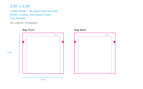 1ct tab sachet dieline