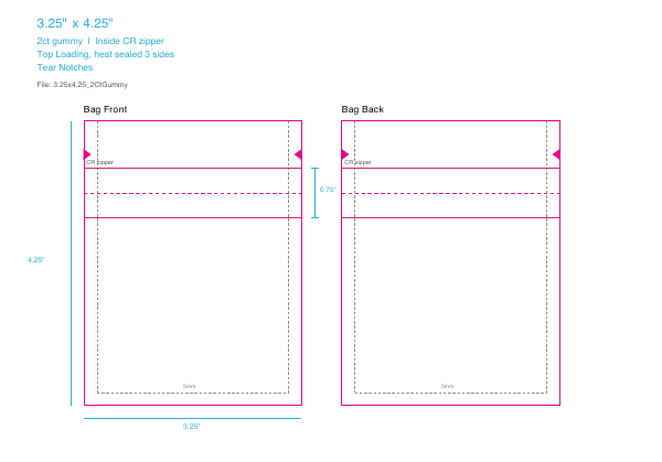 2ct gummy dieline