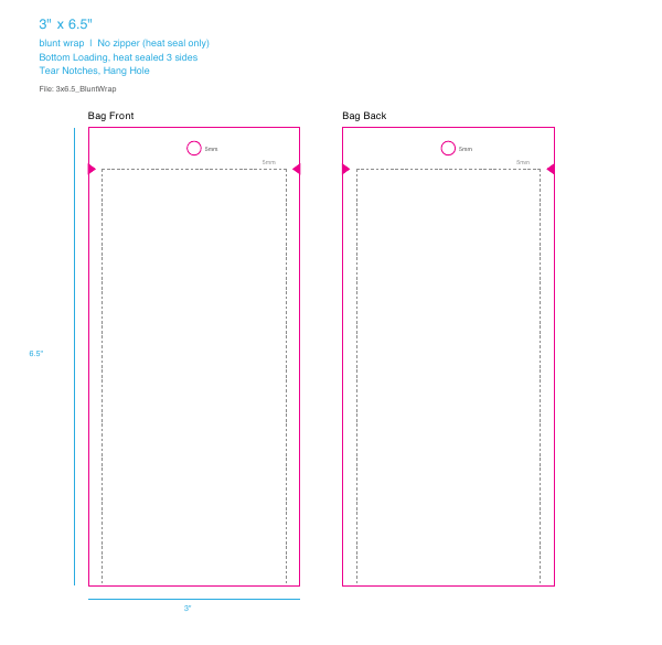 Blunt wrap dieline