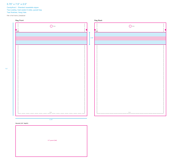 Candy/food dieline