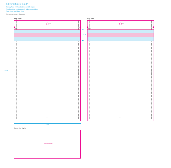 Candy/food dieline