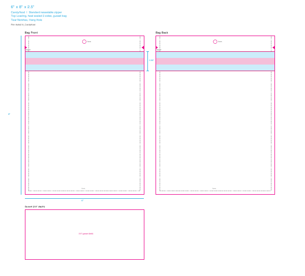 Candy/food dieline